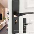 Solid Wood Door Lock Simple Black Household Silent Door Handle GO-SX